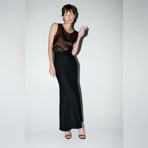 Zara LONG SKIRT ZW COLLECTION. Black. Size S. New with Tags. - Picture 6 of 13